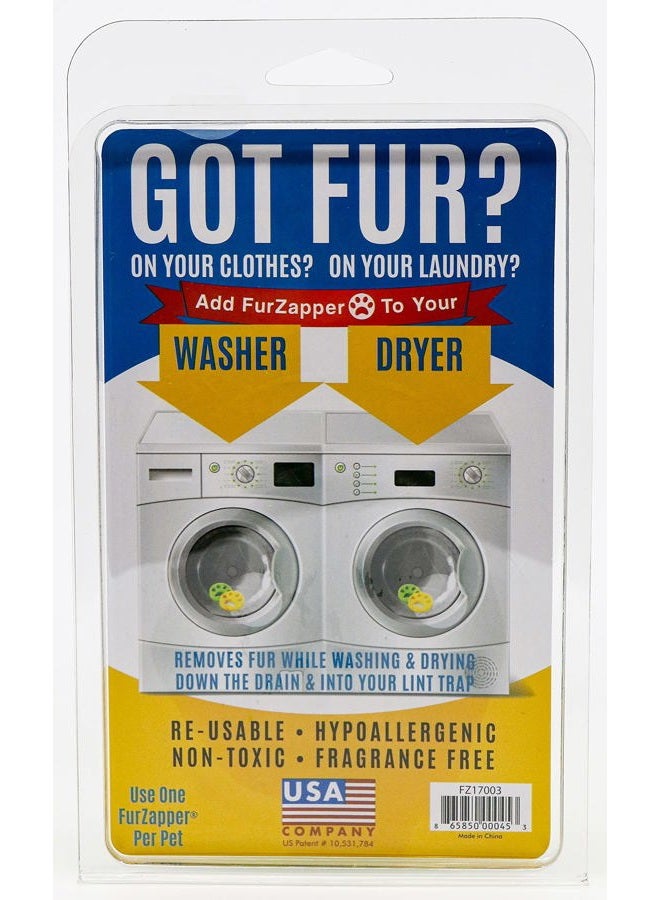 FURZAPPER أداة إزالة شعر الحيوانات الأليفة FurZapper للغسيل، عبوة 2 - أداة قابلة لإعادة الاستخدام لإزالة شعر الكلاب والقطط كما هو معروض في Shark Tank - تزيل شعر الحيوانات الأليفة، الشعر، الوبر، والجلد من الملابس والغسيل - استخدم 1 FurZapper لكل حيوان أليف - Image 2